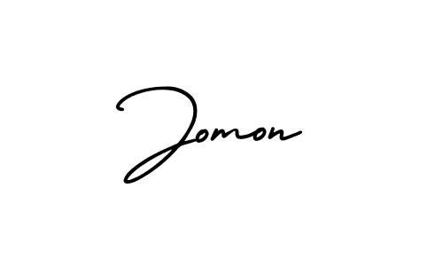 The best way (AmerikaSignatureDemo-Regular) to make a short signature is to pick only two or three words in your name. The name Jomon include a total of six letters. For converting this name. Jomon signature style 3 images and pictures png
