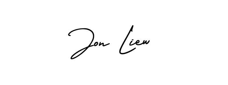 Jon Liew stylish signature style. Best Handwritten Sign (AmerikaSignatureDemo-Regular) for my name. Handwritten Signature Collection Ideas for my name Jon Liew. Jon Liew signature style 3 images and pictures png