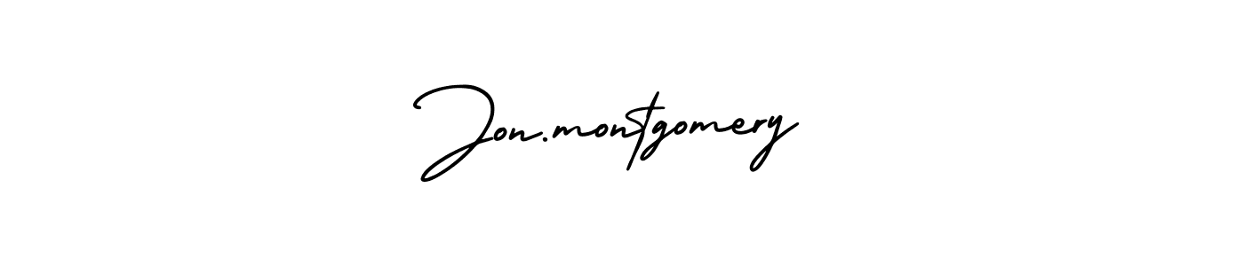 The best way (AmerikaSignatureDemo-Regular) to make a short signature is to pick only two or three words in your name. The name Jon.montgomery include a total of six letters. For converting this name. Jon.montgomery signature style 3 images and pictures png
