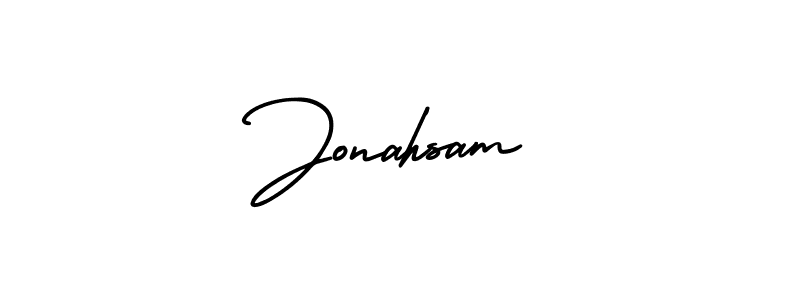 if you are searching for the best signature style for your name Jonahsam. so please give up your signature search. here we have designed multiple signature styles  using AmerikaSignatureDemo-Regular. Jonahsam signature style 3 images and pictures png