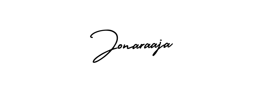 How to make Jonaraaja name signature. Use AmerikaSignatureDemo-Regular style for creating short signs online. This is the latest handwritten sign. Jonaraaja signature style 3 images and pictures png