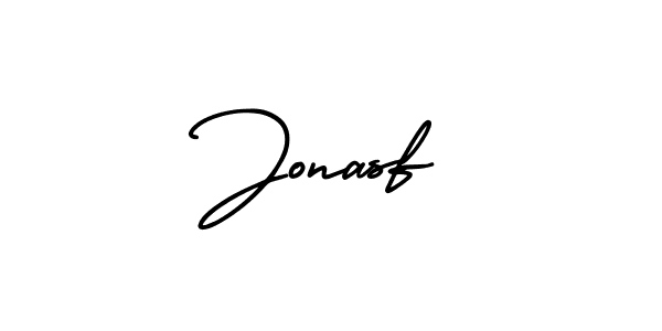 You should practise on your own different ways (AmerikaSignatureDemo-Regular) to write your name (Jonasf) in signature. don't let someone else do it for you. Jonasf signature style 3 images and pictures png