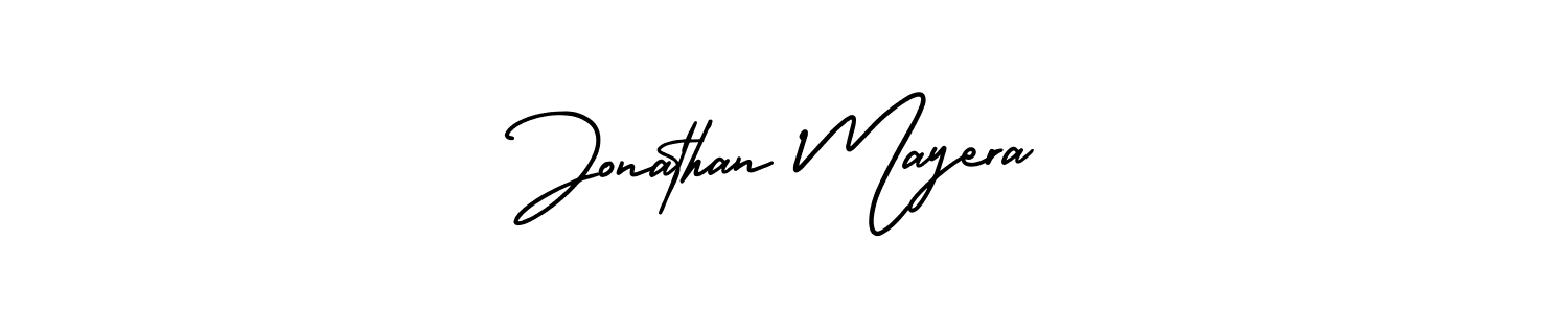 The best way (AmerikaSignatureDemo-Regular) to make a short signature is to pick only two or three words in your name. The name Jonathan Mayera include a total of six letters. For converting this name. Jonathan Mayera signature style 3 images and pictures png
