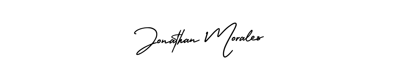 The best way (AmerikaSignatureDemo-Regular) to make a short signature is to pick only two or three words in your name. The name Jonathan Morales include a total of six letters. For converting this name. Jonathan Morales signature style 3 images and pictures png