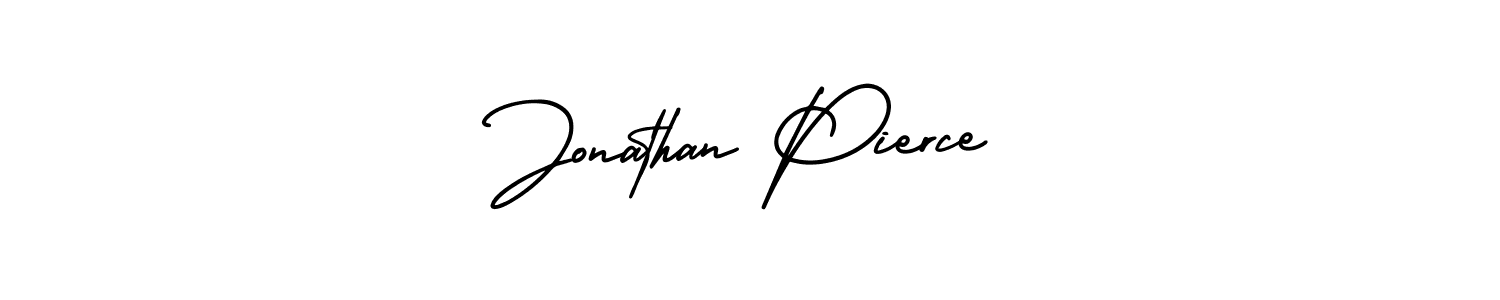 You should practise on your own different ways (AmerikaSignatureDemo-Regular) to write your name (Jonathan Pierce) in signature. don't let someone else do it for you. Jonathan Pierce signature style 3 images and pictures png