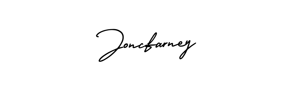 This is the best signature style for the Joncfarney name. Also you like these signature font (AmerikaSignatureDemo-Regular). Mix name signature. Joncfarney signature style 3 images and pictures png