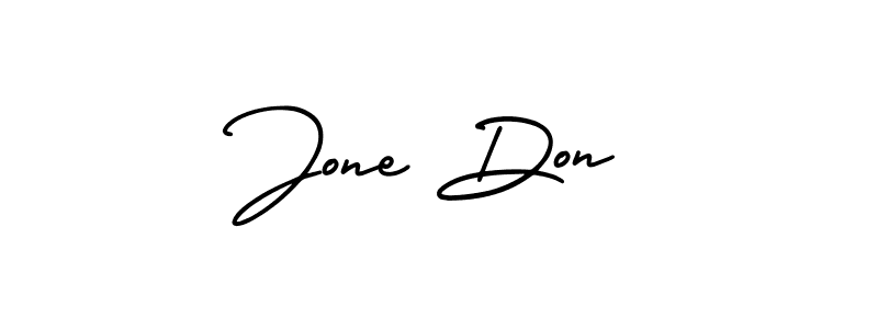 Use a signature maker to create a handwritten signature online. With this signature software, you can design (AmerikaSignatureDemo-Regular) your own signature for name Jone Don. Jone Don signature style 3 images and pictures png