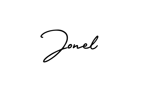 Use a signature maker to create a handwritten signature online. With this signature software, you can design (AmerikaSignatureDemo-Regular) your own signature for name Jonel. Jonel signature style 3 images and pictures png