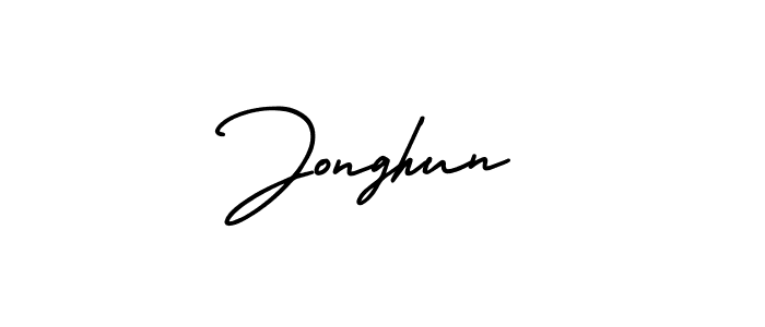 Make a beautiful signature design for name Jonghun. With this signature (AmerikaSignatureDemo-Regular) style, you can create a handwritten signature for free. Jonghun signature style 3 images and pictures png