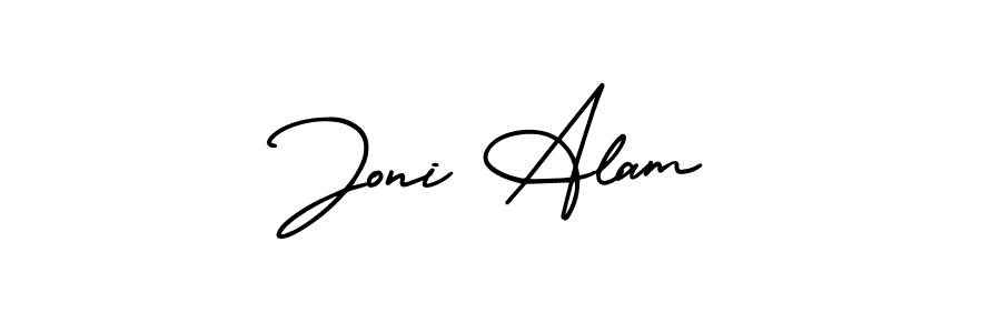 Use a signature maker to create a handwritten signature online. With this signature software, you can design (AmerikaSignatureDemo-Regular) your own signature for name Joni Alam. Joni Alam signature style 3 images and pictures png
