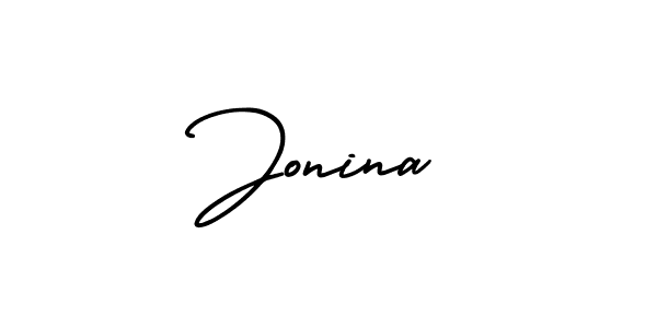 How to make Jonina name signature. Use AmerikaSignatureDemo-Regular style for creating short signs online. This is the latest handwritten sign. Jonina signature style 3 images and pictures png