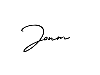 The best way (AmerikaSignatureDemo-Regular) to make a short signature is to pick only two or three words in your name. The name Jonm include a total of six letters. For converting this name. Jonm signature style 3 images and pictures png