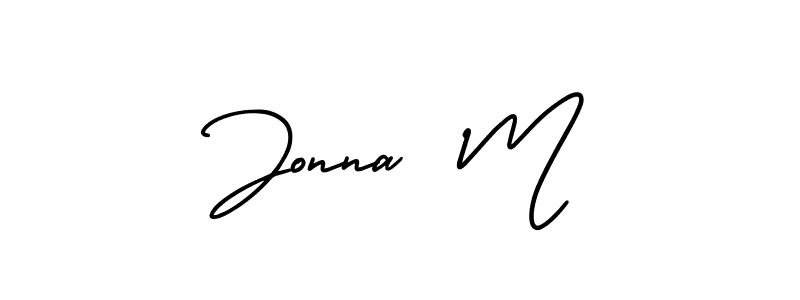 This is the best signature style for the Jonna  M name. Also you like these signature font (AmerikaSignatureDemo-Regular). Mix name signature. Jonna  M signature style 3 images and pictures png