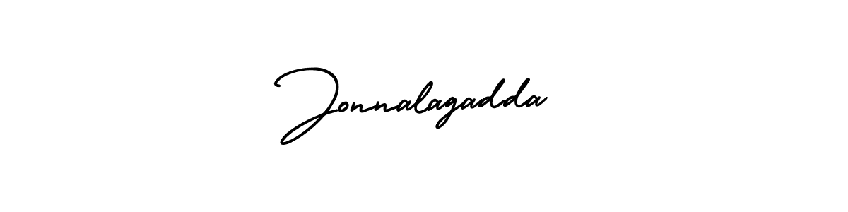 How to make Jonnalagadda name signature. Use AmerikaSignatureDemo-Regular style for creating short signs online. This is the latest handwritten sign. Jonnalagadda signature style 3 images and pictures png