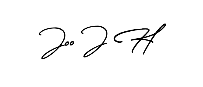 How to make Joo J H name signature. Use AmerikaSignatureDemo-Regular style for creating short signs online. This is the latest handwritten sign. Joo J H signature style 3 images and pictures png
