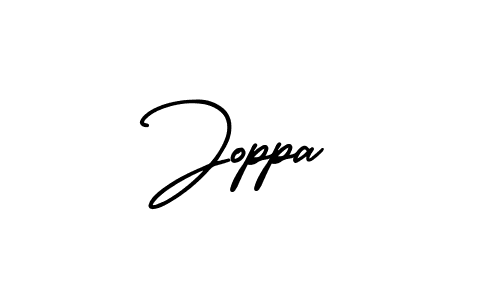 You should practise on your own different ways (AmerikaSignatureDemo-Regular) to write your name (Joppa) in signature. don't let someone else do it for you. Joppa signature style 3 images and pictures png