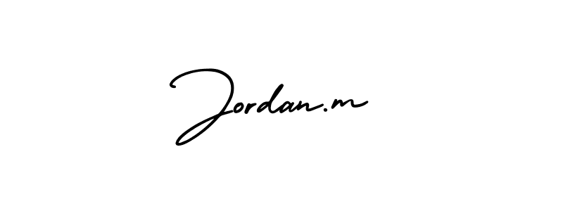 The best way (AmerikaSignatureDemo-Regular) to make a short signature is to pick only two or three words in your name. The name Jordan.m include a total of six letters. For converting this name. Jordan.m signature style 3 images and pictures png