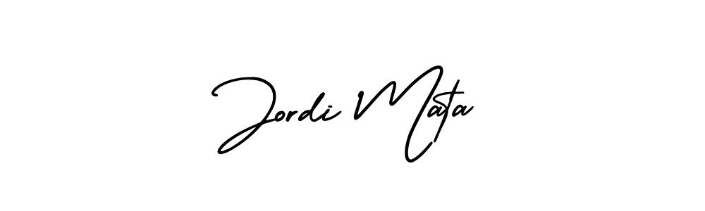 How to make Jordi Mata name signature. Use AmerikaSignatureDemo-Regular style for creating short signs online. This is the latest handwritten sign. Jordi Mata signature style 3 images and pictures png