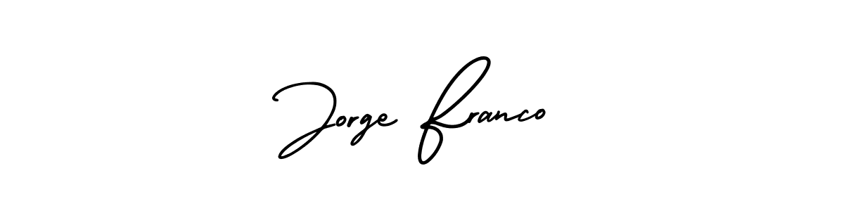 Create a beautiful signature design for name Jorge Franco. With this signature (AmerikaSignatureDemo-Regular) fonts, you can make a handwritten signature for free. Jorge Franco signature style 3 images and pictures png