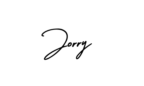 You should practise on your own different ways (AmerikaSignatureDemo-Regular) to write your name (Jorry) in signature. don't let someone else do it for you. Jorry signature style 3 images and pictures png