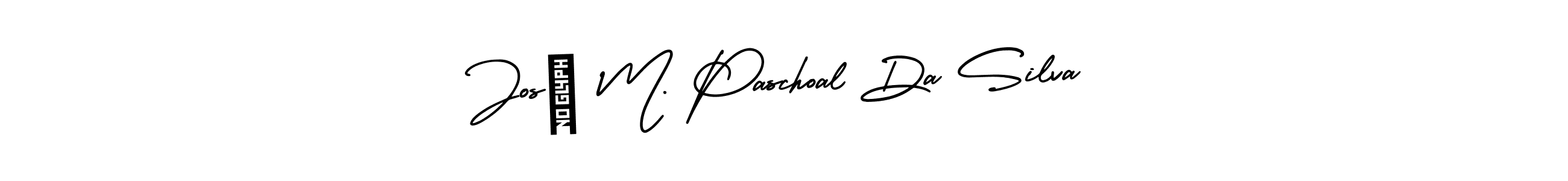 You should practise on your own different ways (AmerikaSignatureDemo-Regular) to write your name (José M. Paschoal Da Silva) in signature. don't let someone else do it for you. José M. Paschoal Da Silva signature style 3 images and pictures png