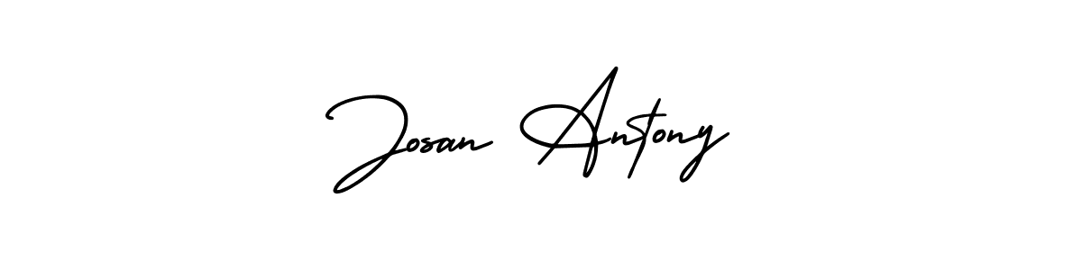 Design your own signature with our free online signature maker. With this signature software, you can create a handwritten (AmerikaSignatureDemo-Regular) signature for name Josan Antony. Josan Antony signature style 3 images and pictures png
