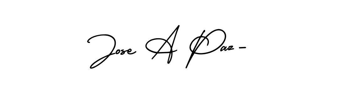 How to make Jose A Paz- name signature. Use AmerikaSignatureDemo-Regular style for creating short signs online. This is the latest handwritten sign. Jose A Paz- signature style 3 images and pictures png