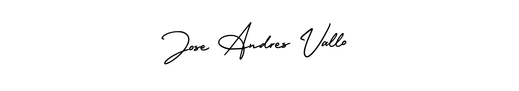 The best way (AmerikaSignatureDemo-Regular) to make a short signature is to pick only two or three words in your name. The name Jose Andres Vallo include a total of six letters. For converting this name. Jose Andres Vallo signature style 3 images and pictures png