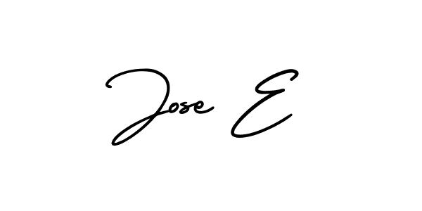 This is the best signature style for the Jose E name. Also you like these signature font (AmerikaSignatureDemo-Regular). Mix name signature. Jose E signature style 3 images and pictures png