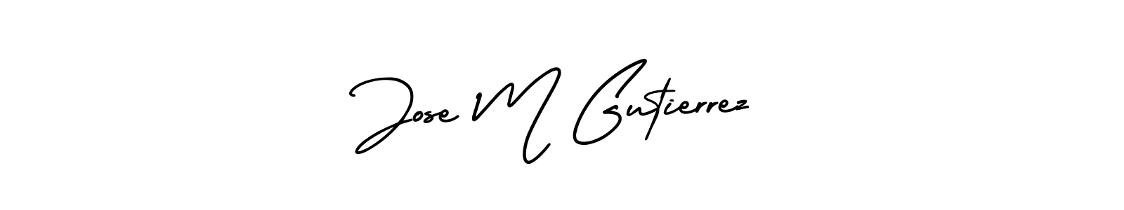 Make a beautiful signature design for name Jose M Gutierrez. With this signature (AmerikaSignatureDemo-Regular) style, you can create a handwritten signature for free. Jose M Gutierrez signature style 3 images and pictures png