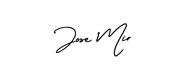 The best way (AmerikaSignatureDemo-Regular) to make a short signature is to pick only two or three words in your name. The name Jose Mir include a total of six letters. For converting this name. Jose Mir signature style 3 images and pictures png