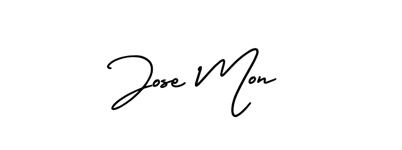 You should practise on your own different ways (AmerikaSignatureDemo-Regular) to write your name (Jose Mon) in signature. don't let someone else do it for you. Jose Mon signature style 3 images and pictures png