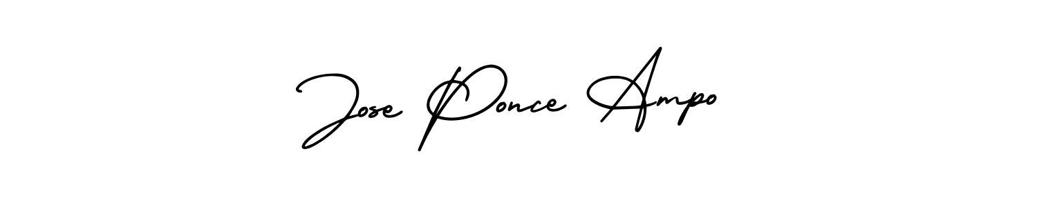 You should practise on your own different ways (AmerikaSignatureDemo-Regular) to write your name (Jose Ponce Ampo) in signature. don't let someone else do it for you. Jose Ponce Ampo signature style 3 images and pictures png