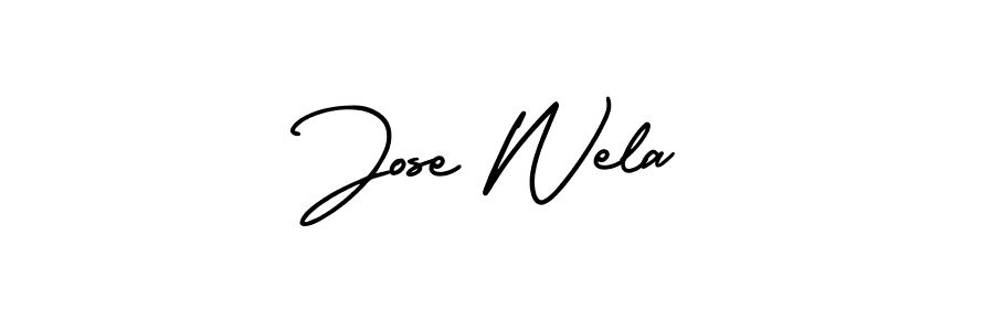 Also You can easily find your signature by using the search form. We will create Jose Wela name handwritten signature images for you free of cost using AmerikaSignatureDemo-Regular sign style. Jose Wela signature style 3 images and pictures png