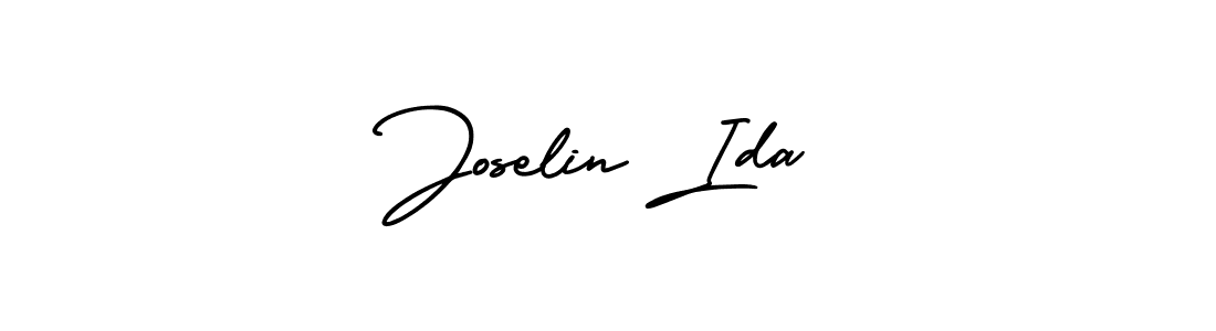 Joselin Ida stylish signature style. Best Handwritten Sign (AmerikaSignatureDemo-Regular) for my name. Handwritten Signature Collection Ideas for my name Joselin Ida. Joselin Ida signature style 3 images and pictures png