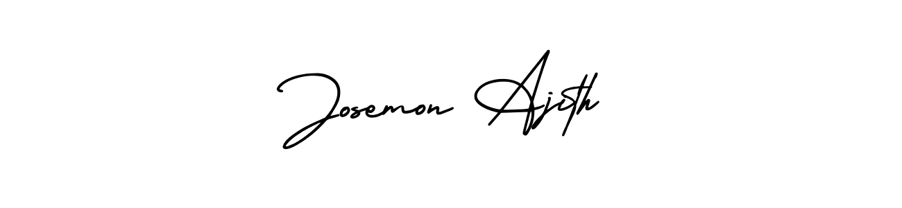 if you are searching for the best signature style for your name Josemon Ajith. so please give up your signature search. here we have designed multiple signature styles  using AmerikaSignatureDemo-Regular. Josemon Ajith signature style 3 images and pictures png
