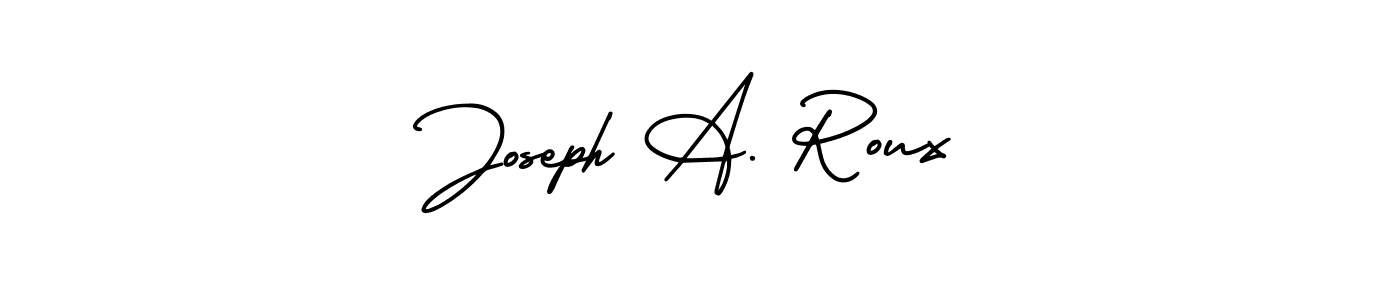 The best way (AmerikaSignatureDemo-Regular) to make a short signature is to pick only two or three words in your name. The name Joseph A. Roux include a total of six letters. For converting this name. Joseph A. Roux signature style 3 images and pictures png