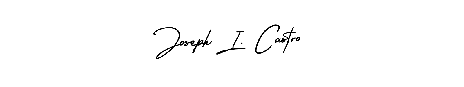 You should practise on your own different ways (AmerikaSignatureDemo-Regular) to write your name (Joseph I. Castro) in signature. don't let someone else do it for you. Joseph I. Castro signature style 3 images and pictures png