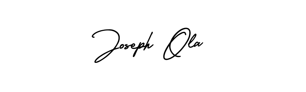 You should practise on your own different ways (AmerikaSignatureDemo-Regular) to write your name (Joseph Ola) in signature. don't let someone else do it for you. Joseph Ola signature style 3 images and pictures png