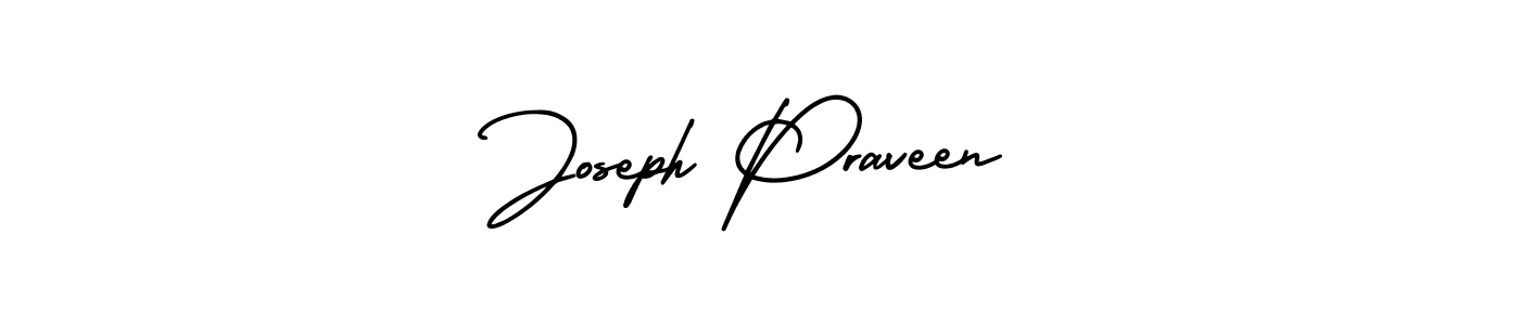 Create a beautiful signature design for name Joseph Praveen. With this signature (AmerikaSignatureDemo-Regular) fonts, you can make a handwritten signature for free. Joseph Praveen signature style 3 images and pictures png