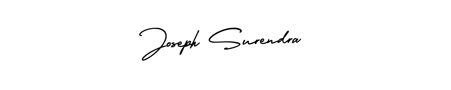 This is the best signature style for the Joseph Surendra name. Also you like these signature font (AmerikaSignatureDemo-Regular). Mix name signature. Joseph Surendra signature style 3 images and pictures png