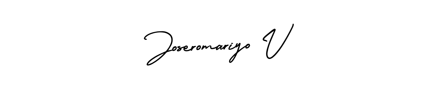 Make a beautiful signature design for name Joseromariyo V. With this signature (AmerikaSignatureDemo-Regular) style, you can create a handwritten signature for free. Joseromariyo V signature style 3 images and pictures png