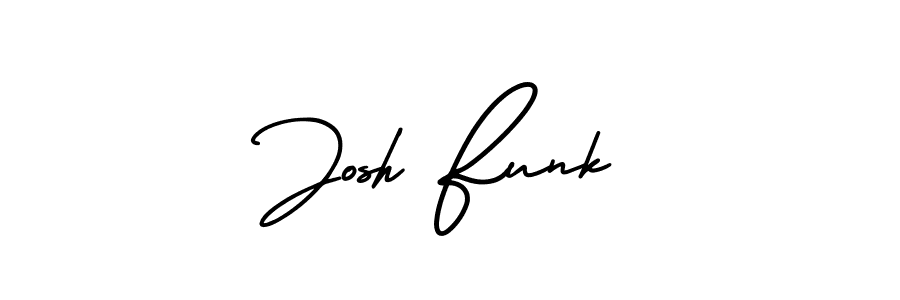 You should practise on your own different ways (AmerikaSignatureDemo-Regular) to write your name (Josh Funk) in signature. don't let someone else do it for you. Josh Funk signature style 3 images and pictures png