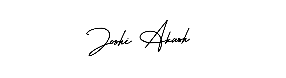 The best way (AmerikaSignatureDemo-Regular) to make a short signature is to pick only two or three words in your name. The name Joshi Akash include a total of six letters. For converting this name. Joshi Akash signature style 3 images and pictures png