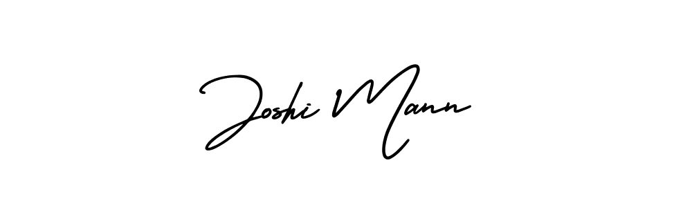 How to make Joshi Mann name signature. Use AmerikaSignatureDemo-Regular style for creating short signs online. This is the latest handwritten sign. Joshi Mann signature style 3 images and pictures png