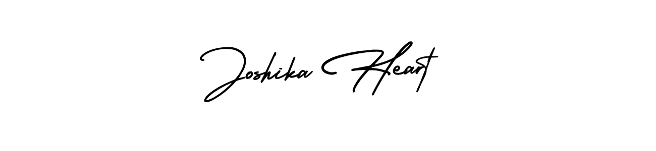 You should practise on your own different ways (AmerikaSignatureDemo-Regular) to write your name (Joshika Heart) in signature. don't let someone else do it for you. Joshika Heart signature style 3 images and pictures png