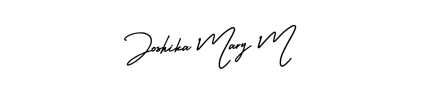 How to make Joshika Mary M name signature. Use AmerikaSignatureDemo-Regular style for creating short signs online. This is the latest handwritten sign. Joshika Mary M signature style 3 images and pictures png