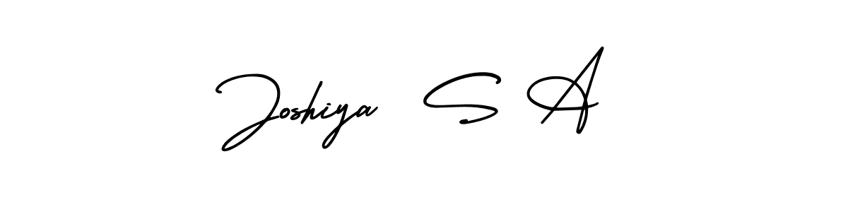 This is the best signature style for the Joshiya  S A name. Also you like these signature font (AmerikaSignatureDemo-Regular). Mix name signature. Joshiya  S A signature style 3 images and pictures png