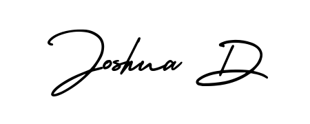 A sleek calligraphic signature for name Joshua D utilizing AmerikaSignatureDemo-Regular styling. Great for adding personal signatures to photos and art. Joshua D signature style 3 images and pictures png