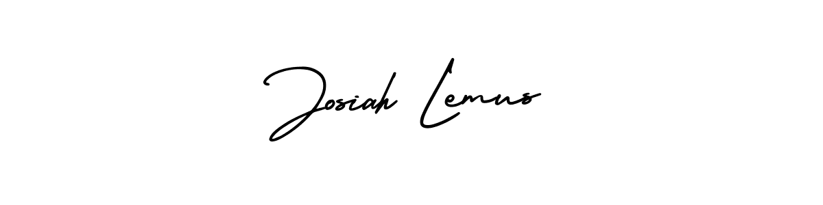 You should practise on your own different ways (AmerikaSignatureDemo-Regular) to write your name (Josiah Lemus) in signature. don't let someone else do it for you. Josiah Lemus signature style 3 images and pictures png